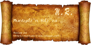Muntyán Róza névjegykártya